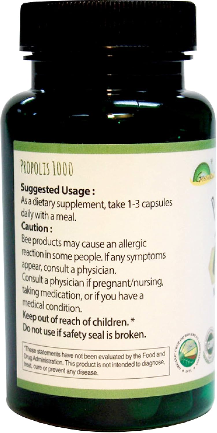 GREENBOW Propóleo 1000mg – Extracto Orgánico 2:1, 60 Cápsulas Veganas