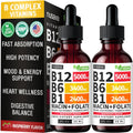 NUSAVA Complejo B Líquido con Vitamina B12, B6, B1, Niacina y Folato - Metilcobalamina 5000 mcg, Sabor Frambuesa, 80 Dosis