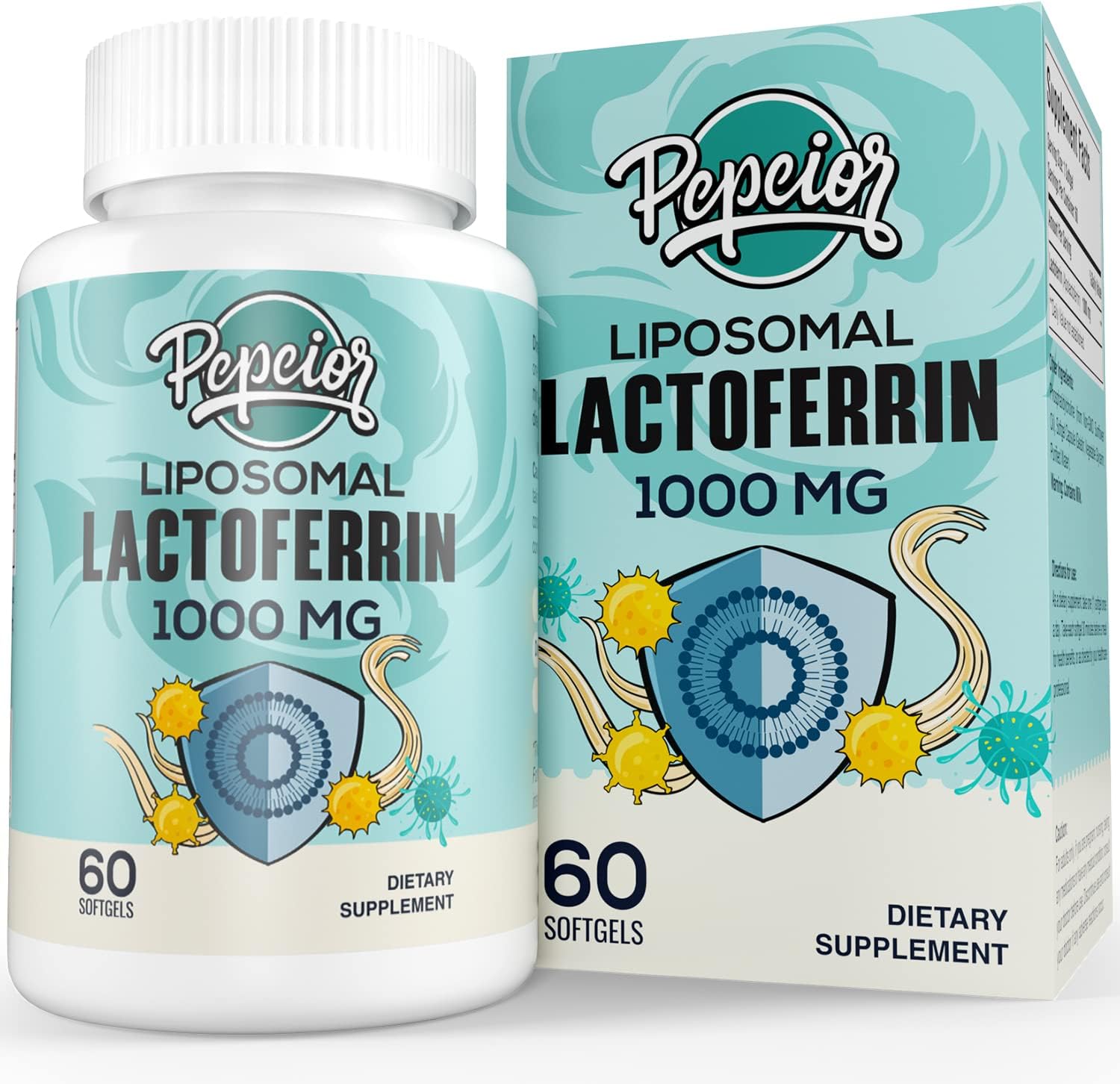 Pepeior Lactoferrina Bovina Liposomal 1000 mg - 60 Cápsulas Blandas