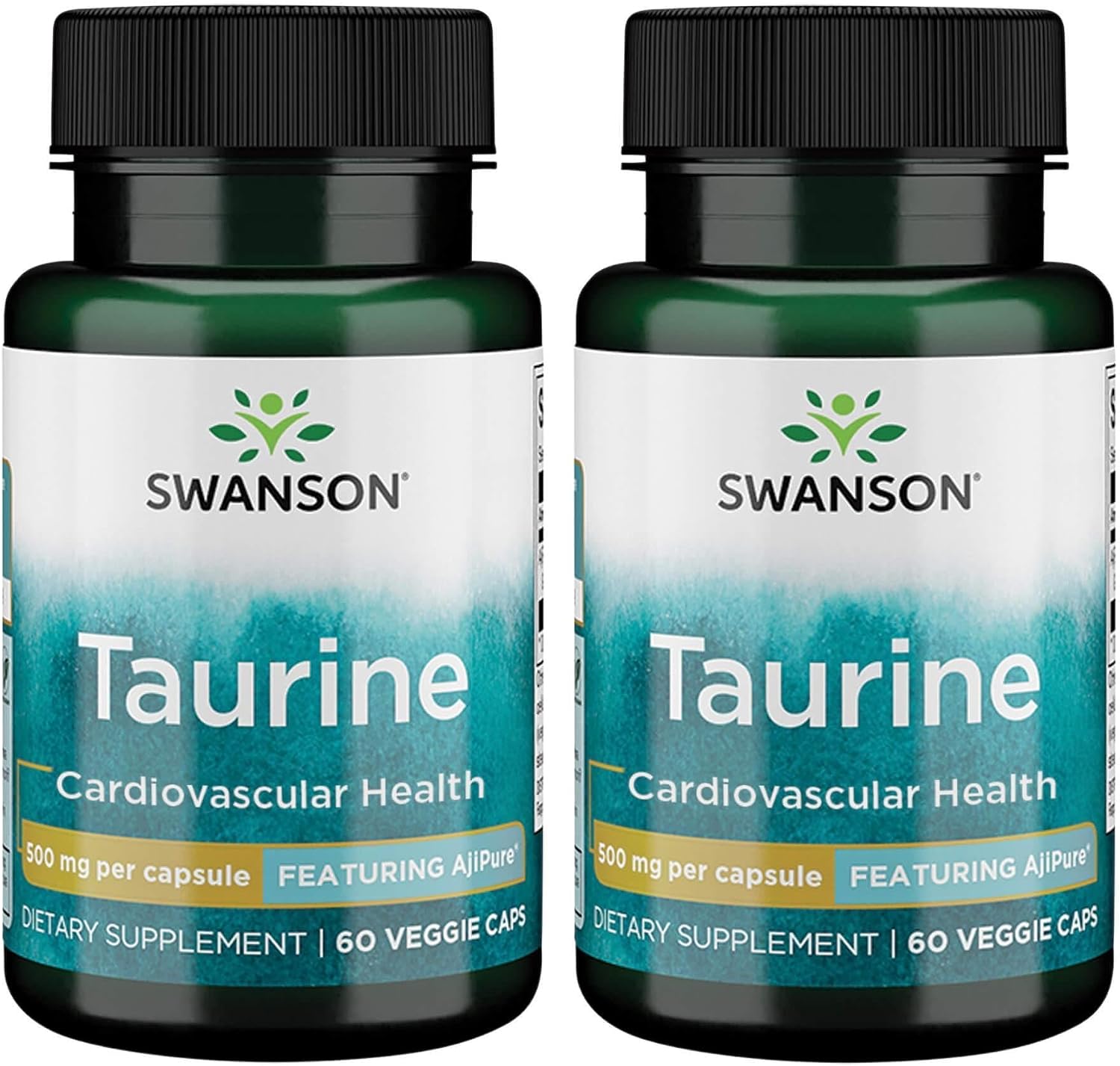 Swanson Aminoácido Ajipure Taurina Grado Farmacéutico 500 mg 60 Cápsulas Veganas