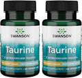 Swanson Ajipure Taurina 500 mg, 60 Cápsulas Vegetales (Paquete de 2)