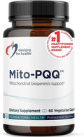 Designs for Health Mito-PQQ Rhodiola - Fórmula de Energía Mitocondrial con Bio-PQQ (20mg) y Rhodiola Rosea, 60 Cápsulas