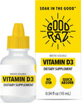 Good Raz Vitamina D3 Gotas para Adultos - Suministro para 4 Meses - Vitamina D Líquida Hidrosoluble, No GMO, Kosher
