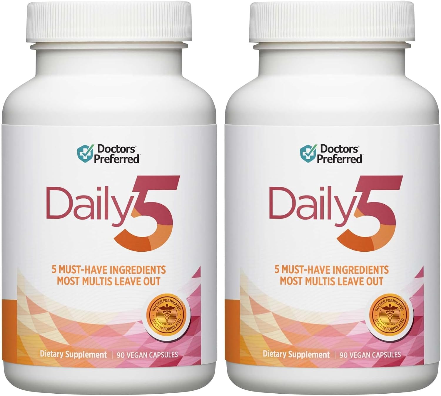 Daily5 Multivitamínico para Hombres y Mujeres, DOCTORS' PREFERRED, 90 Cápsulas Veganas