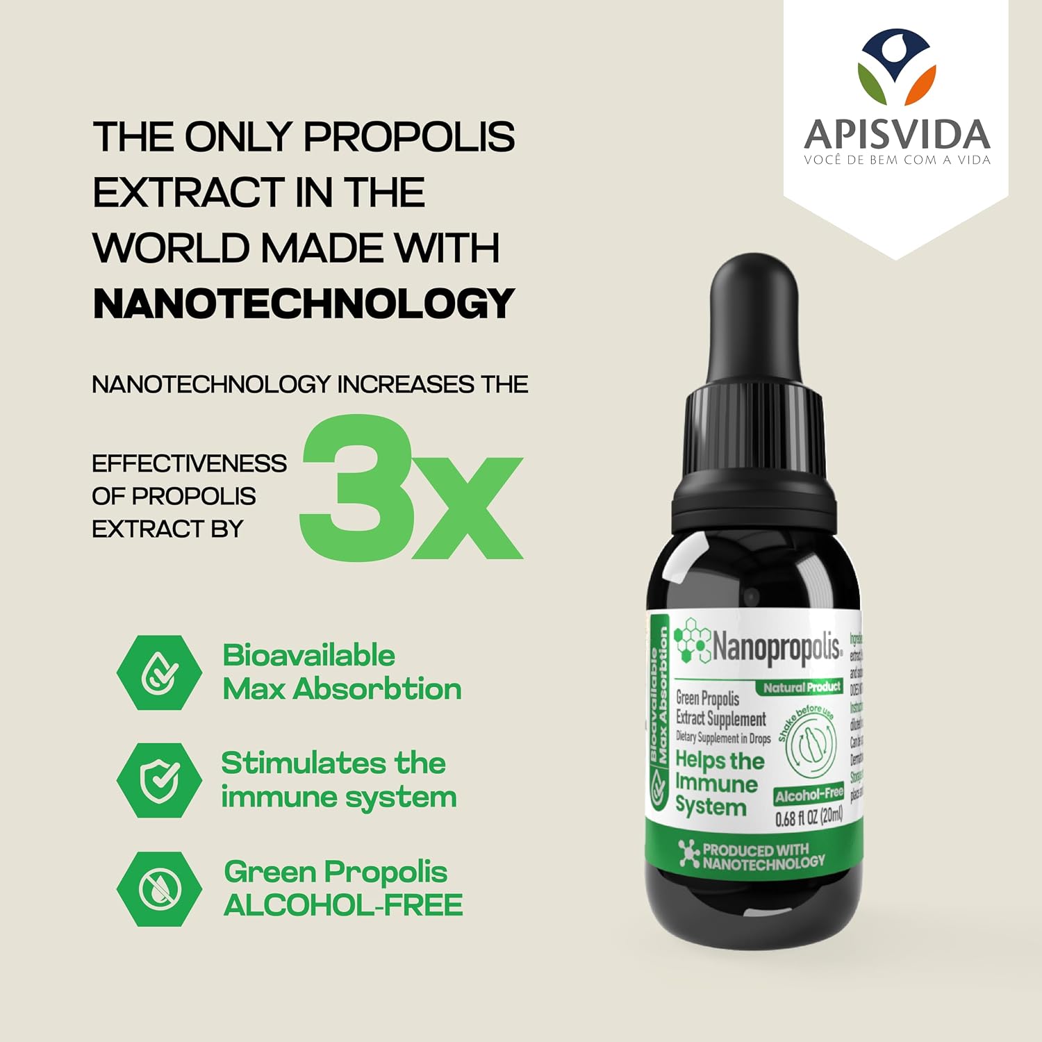 APIS VIDA Nanopropolis Extracto de Propóleo Verde 20ml