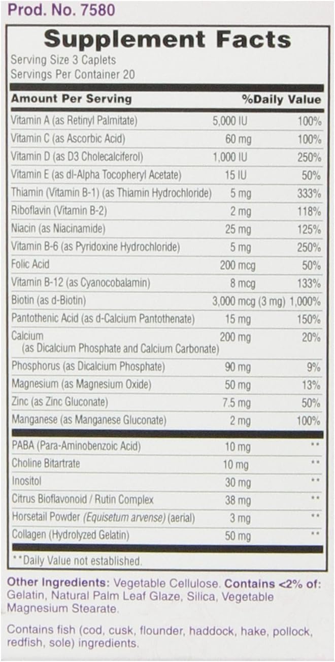 Nature's Bounty Optimal Solutions Hair, Skin & Nails Fórmula, 120 Comprimidos Recubiertos (2 x 60)