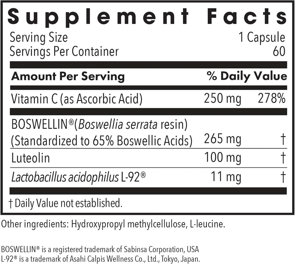 Allergy Research Group ARG Aller-Aid L-92 - Apoyo inmunitario postbiótico - L-92 con vitamina C y botánicos - Hipoalergénico - 60 cápsulas