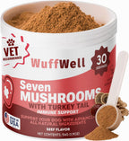 Turkey Tail Mushroom Powder para Perros - Mezcla de 7 Setas - WuffWell