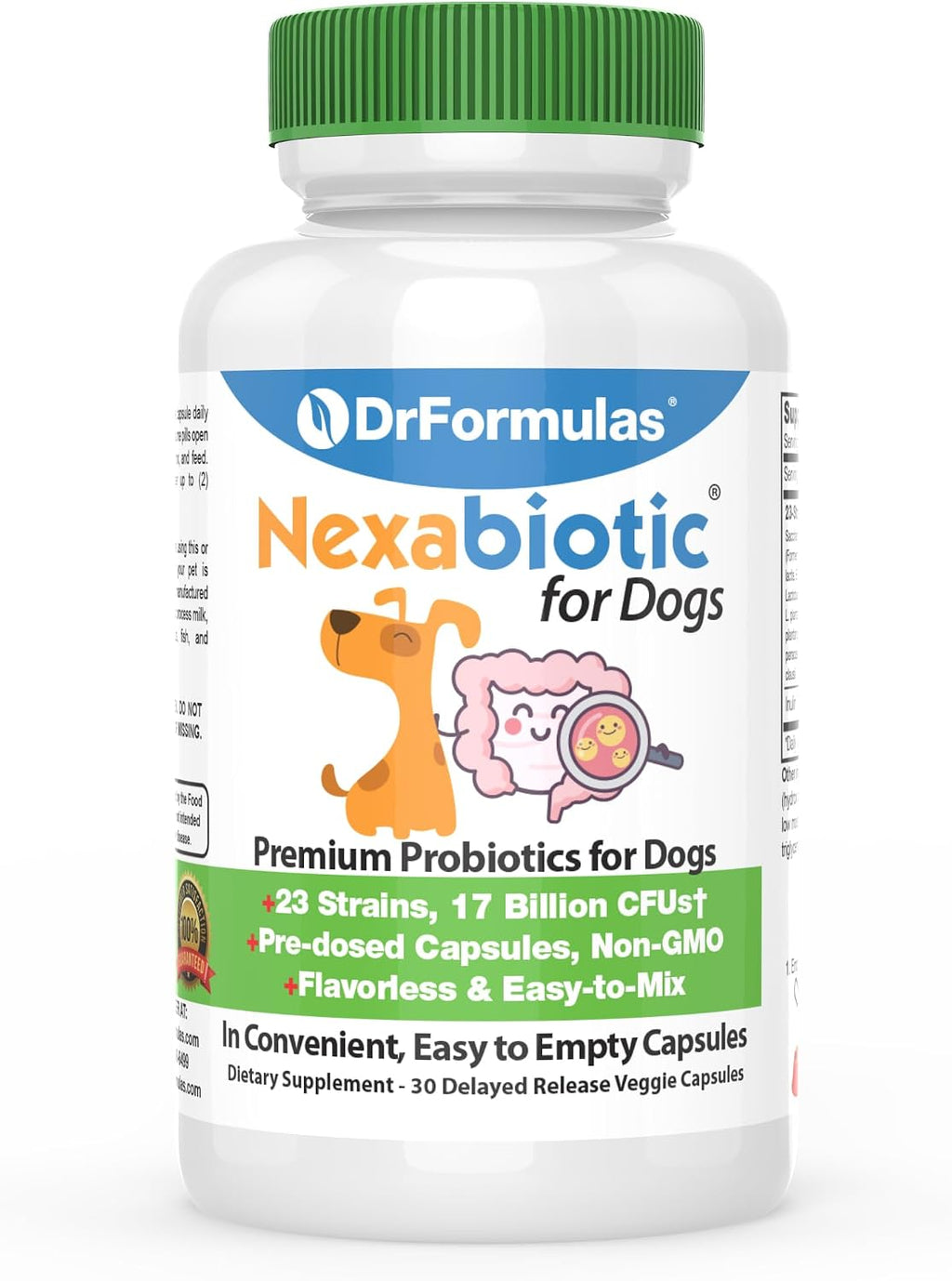 DrFormulas Probiotics for Dogs and Puppies - 23 Probiotic Strains, 30 Capsules