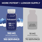 LongLifeNutri Policosanol 100mg - 200 Cápsulas Vegetarianas