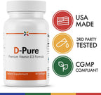 D-Pure Formula Vitamina D3 5000 IU - 90 Cápsulas Blandas