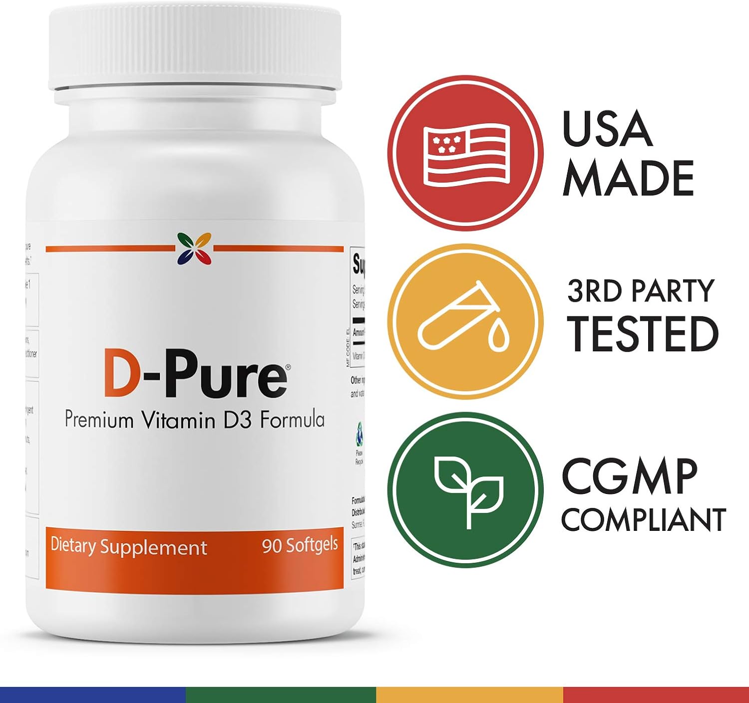 D-Pure Formula Vitamina D3 5000 IU - 90 Cápsulas Blandas