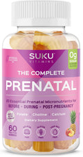 SUKU Gominolas Multivitamínicas Prenatales – Folato, Calcio, Vitamina D3, B12, K2 – Sin Azúcar – 60 Unidades