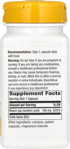 Nature's Way Niacina 100mg – 100 Cápsulas