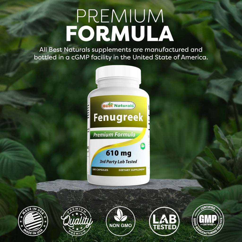 Best Naturals Fenogreco Semilla 610 mg 180 Cápsulas