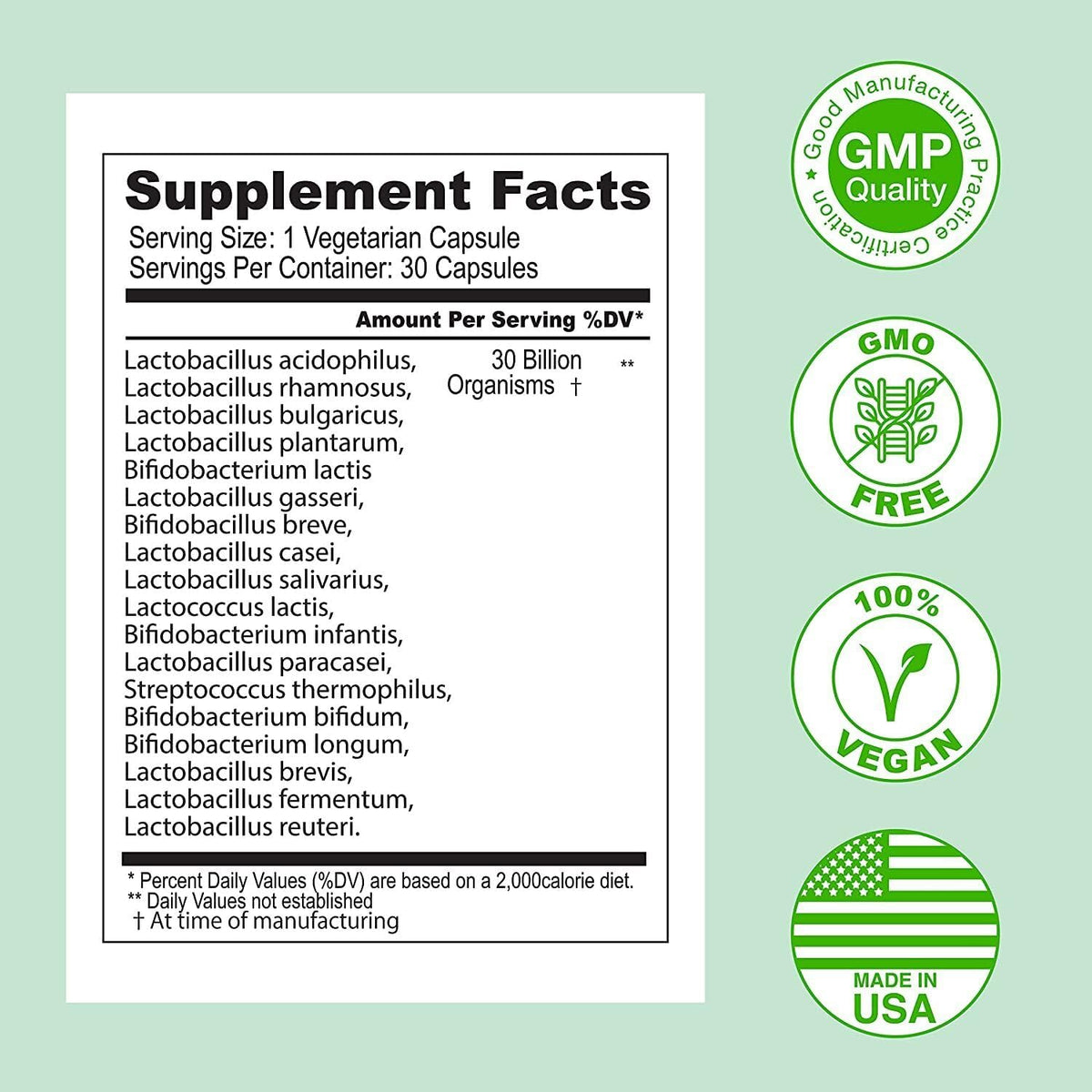 ASULABS® Fórmula Probiótica Avanzada – 18 Cepas, 30 Billones de UFC, Cápsulas Vegetarianas – Image 2