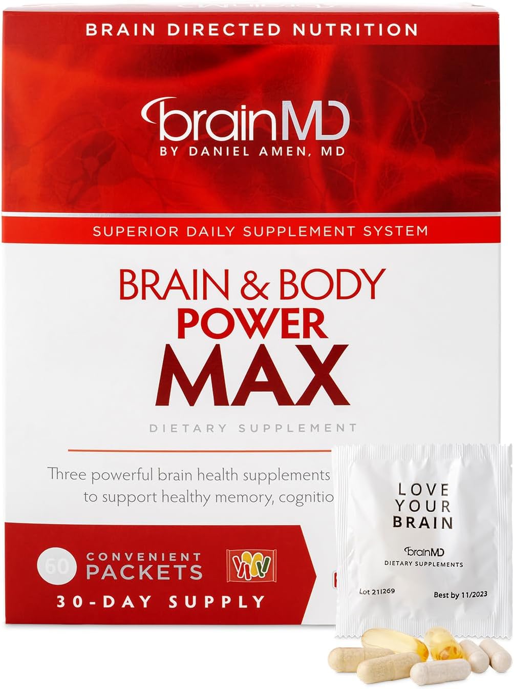 Dr. Amen brainMD Brain & Body Power Max - 420 Cápsulas - Suplemento Completo para el Bienestar