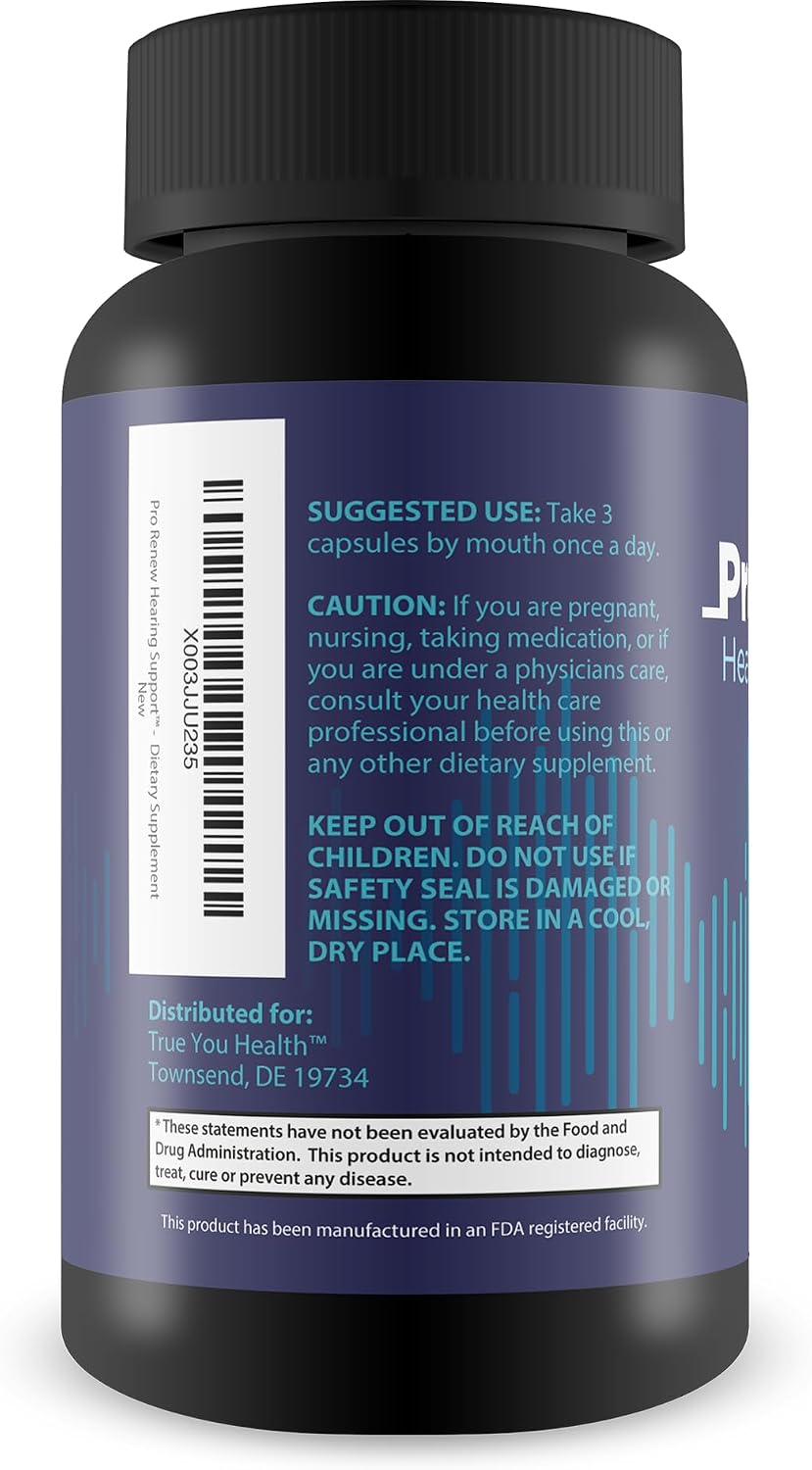 Pro Renew Hearing Support - Contains Vitamin D & Antioxidants to Support Inner & Middle Ear Health - Promote Improved Circulation - Advanced Hearing Formula for Healthy Hearing