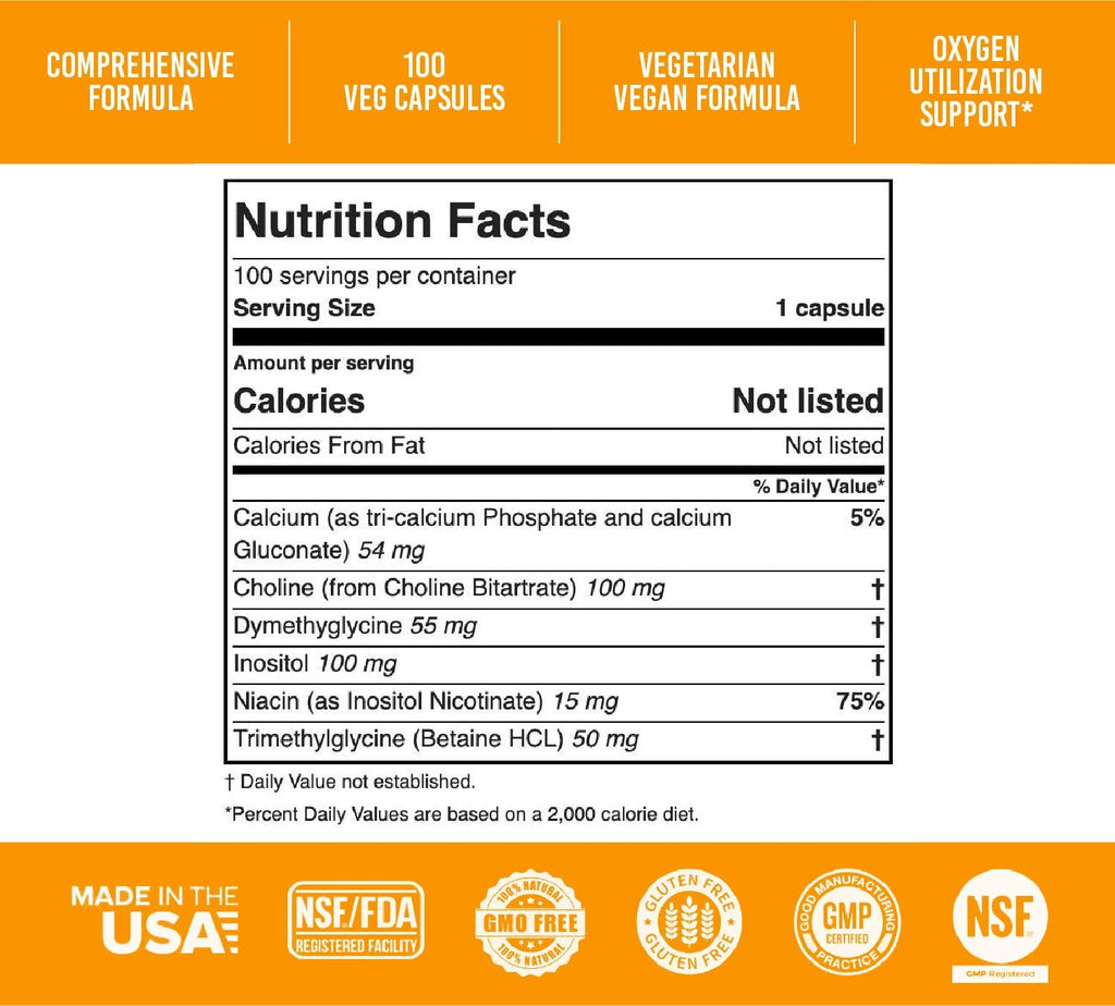 Apricot Power Super B-15 Ácido Pangámico No Tóxico - Apoya los Niveles de Oxígeno y Energía - 100 Cápsulas Veganas