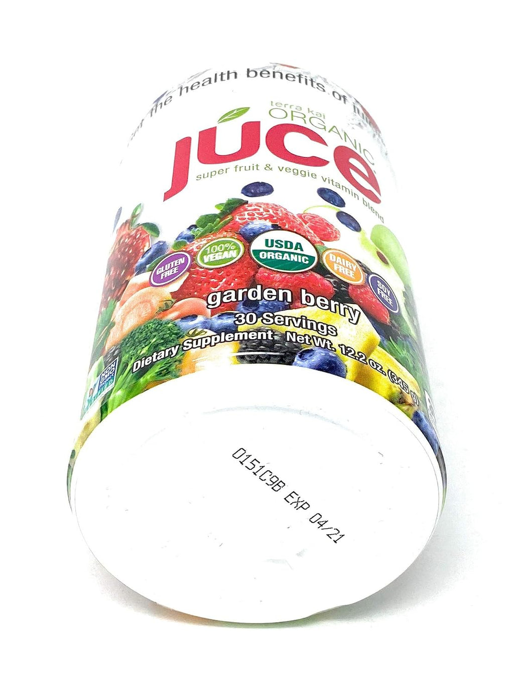 Terra Kai Organics Juce Super Fruit and Veggie Blend, 12.2 oz, Garden Berry
