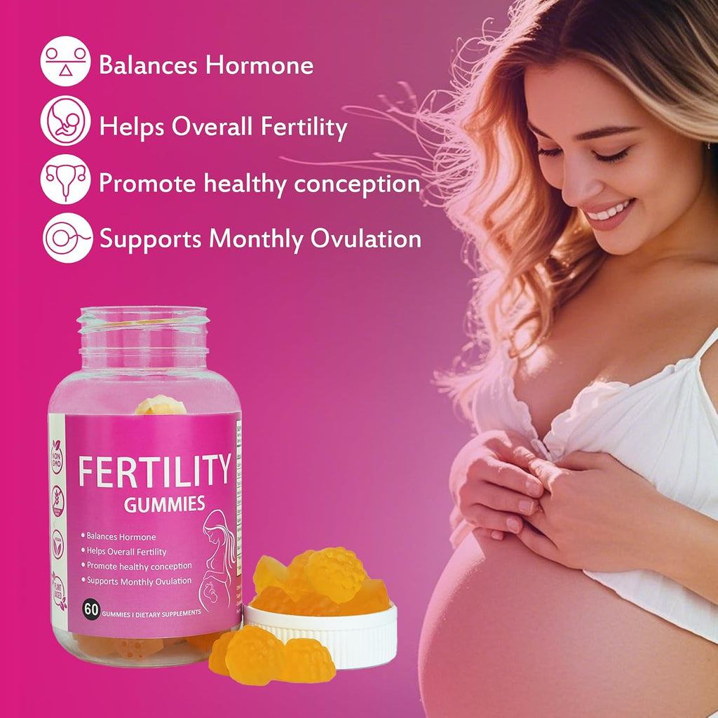 Laicuherb Gominolas de Fertilidad para Mujer - Apoyo al Equilibrio Hormonal y Concepción - Vitaminas Prenatales con Myo-Inositol y Ácido Pantoténico - 60 Gominolas
