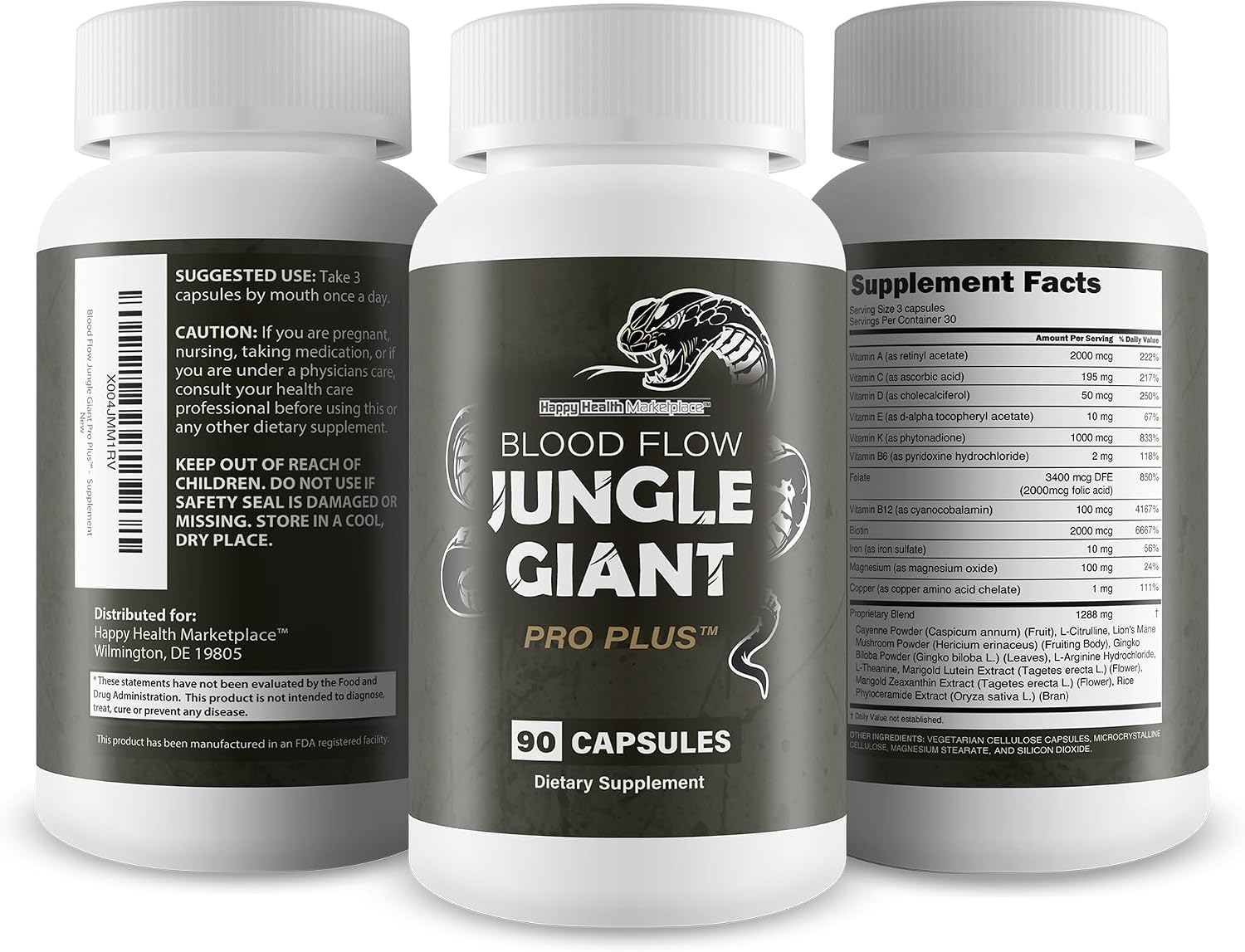 Blood Flow Jungle Giant Pro Plus - Suplemento Vasodilatador para Hombres