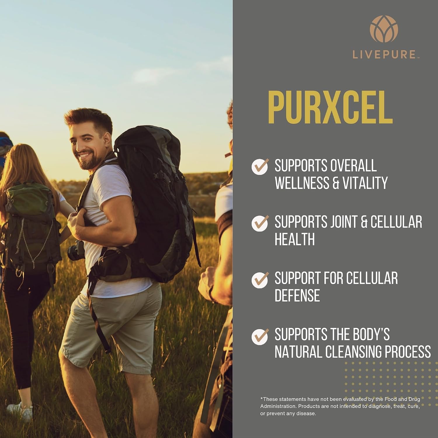 PURE PurXcel Suplemento Antioxidante | 30 Cápsulas | con Glutatión y Superóxido Dismutasa