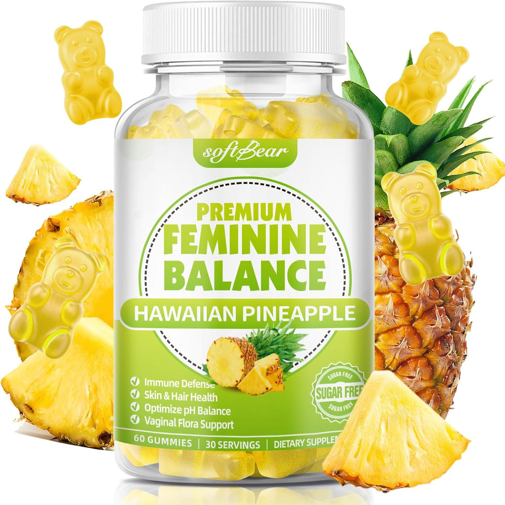Softbear Gominolas Premium para el Equilibrio Femenino - Sabor Piña - 60 uds