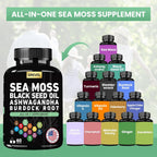 Grevol Complex Multimineral con Sea Moss, Ashwagandha y Vitaminas C y D3 – 60 Cápsulas