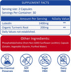 RimTuku Suplemento de Luteolina Liposomal 1400 mg con Cúrcuma Orgánica, 60 Cápsulas