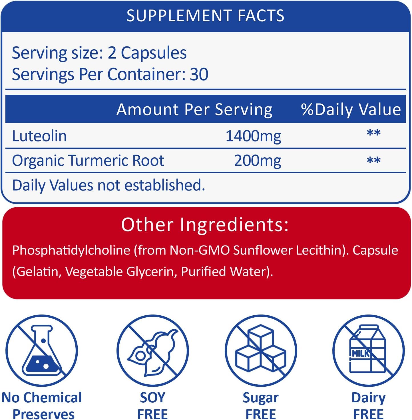 RimTuku Luteolina Liposomal 1400mg - 180 Cápsulas