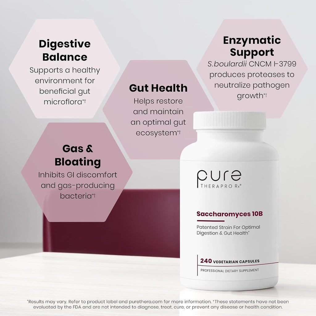 Pure Therapro Rx Saccharomyces Boulardii Probióticos 10B UFC 240 Cápsulas