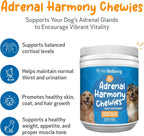Pet Wellbeing Adrenal Harmony Chewies para Perros - Apoyo Suprarrenal y Equilibrio de Cortisol con Ashwagandha y Bacopa - Certificado NASC y Formulado por Veterinarios - 90 Chews Blandos