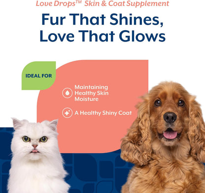NaturVet Love Drops Plus Omegas - Suplemento para la Piel y el Pelo de Perros y Gatos - 200 Comprimidos Masticables Sabor a – Image 4