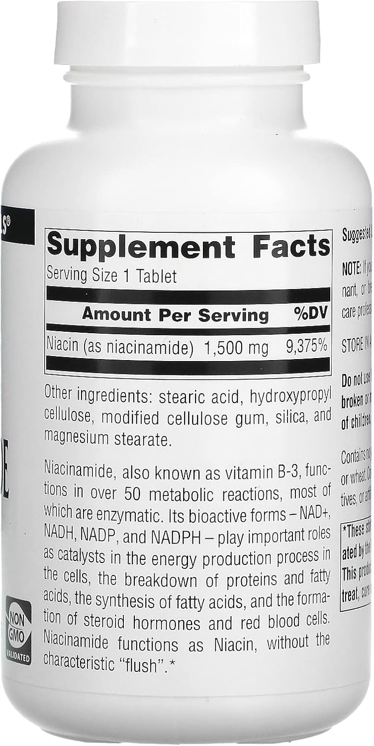 Source Naturals Niacinamida 1500mg Vitamina B-3 Liberación Prolongada - 100 Comprimidos