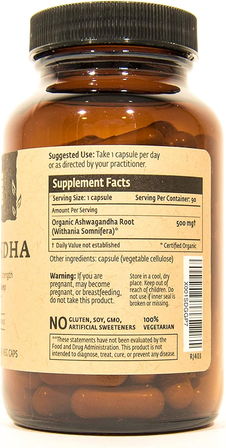 ISHA Ashwagandha - Suplemento Natural, 500 mg por Cápsula (90 Cápsulas Veganas)