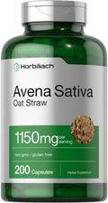 Horbäach Extracto de Avena Sativa | 200 Cápsulas | Paja de Avena | No-GMO, Sin Gluten