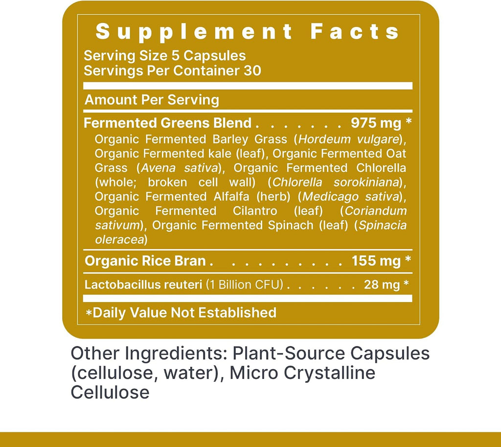 Premier Research Labs Probiotic Fermented Greens - Super Greens Fermentados con Probióticos, 150 Cápsulas