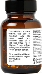 Santa Cruz Paleo Vitamina D3 5000 UI - 60 Cápsulas Blandas con Aceite de Oliva