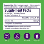 Paradise Herbs, Extracto de Berberina, 500 mg, 60 Cápsulas Vegetarianas