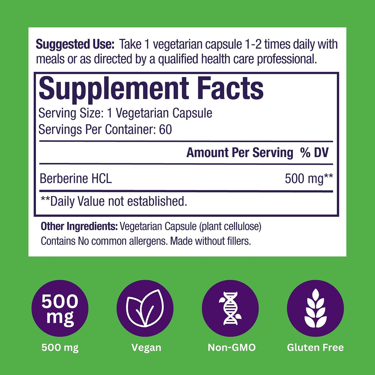 Paradise Herbs, Extracto de Berberina, 500 mg, 60 Cápsulas Vegetarianas – Image 6