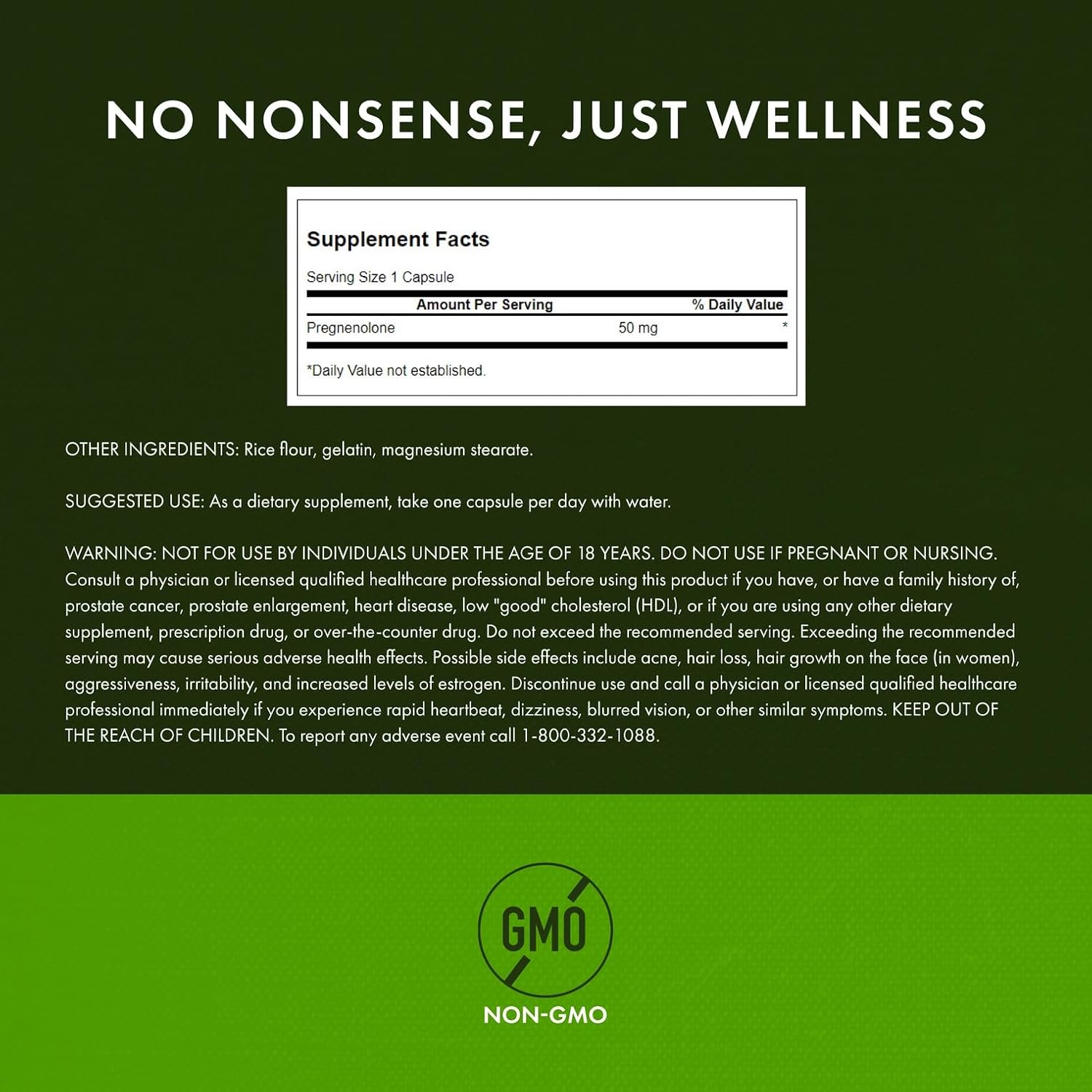 Swanson Super-Strength Pregnenolona 50 mg 60 Cápsulas (Pack de 2)
