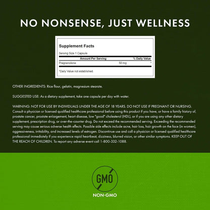 Swanson Super-Strength Pregnenolona 50 mg 60 Cápsulas (Pack de 2) – Image 3