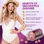NAD Resveratrol Gummies - Suplemento con NAD+, Resveratrol, Colágeno Hidrolizado, Semilla de Uva y D-Biotina - Sin Azúcar - 60 Gominolas (Pack de 3)
