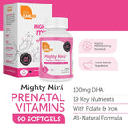 Zahler Mighty Mini – Easy-to-Swallow Prenatal Vitamin with Methylfolate and DHA – 90 Capsules