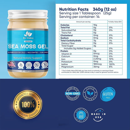 BioVitalica Gel de Musgo de Mar Irlandés – Hierro: contribuye a la formación normal de glóbulos rojos y – Image 2