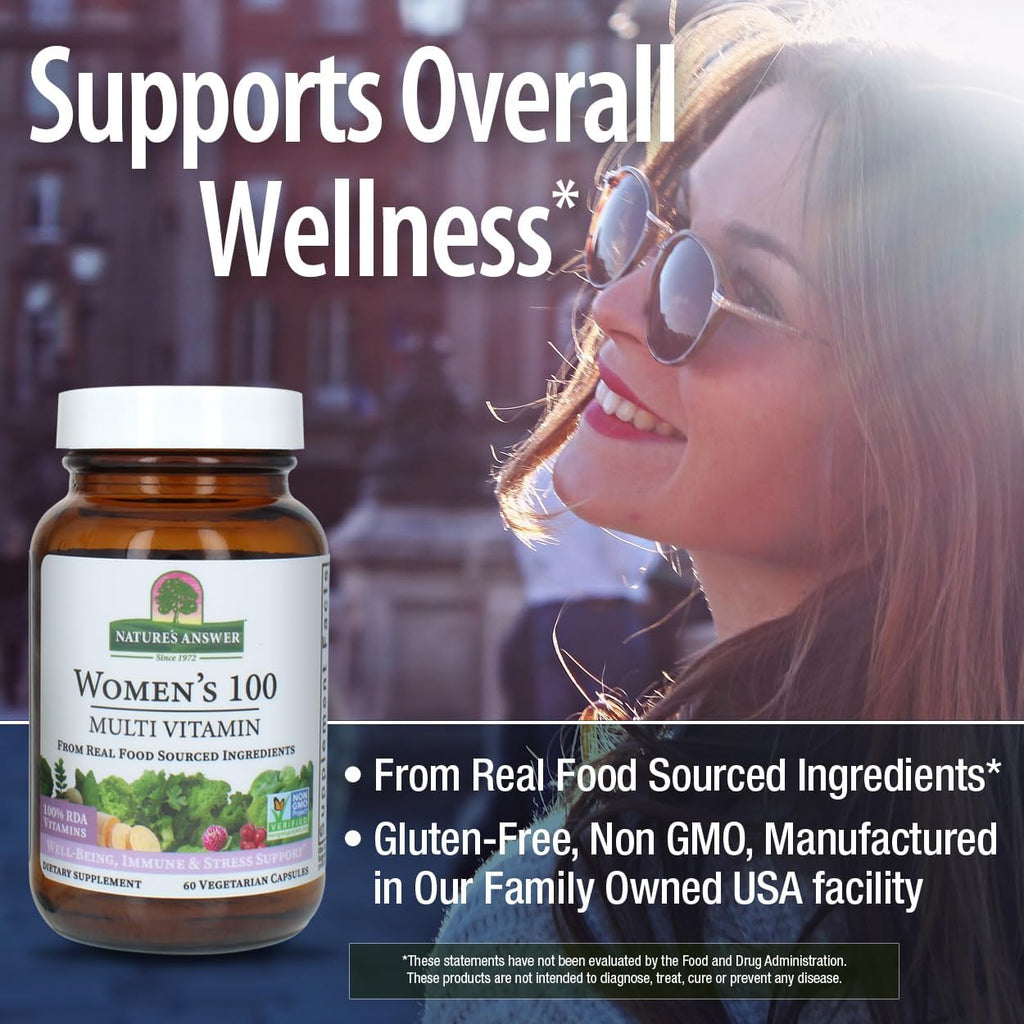 Nature's Answer Women's 100, Multivitamínico para Mujeres, 60 Cápsulas Vegetales