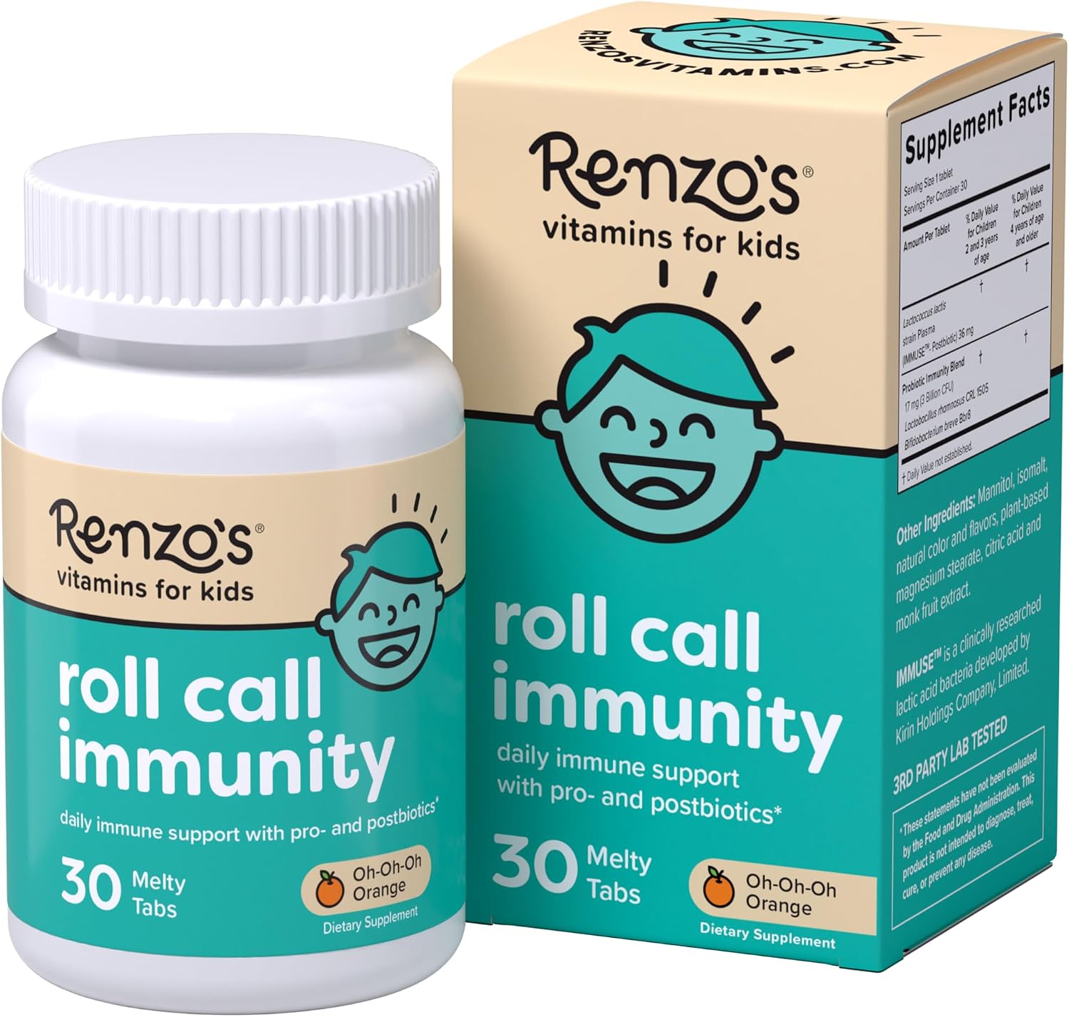 Renzo's Invincible Kids Vitamin C con Saúco y Zinc - 60 comprimidos bucodispersables