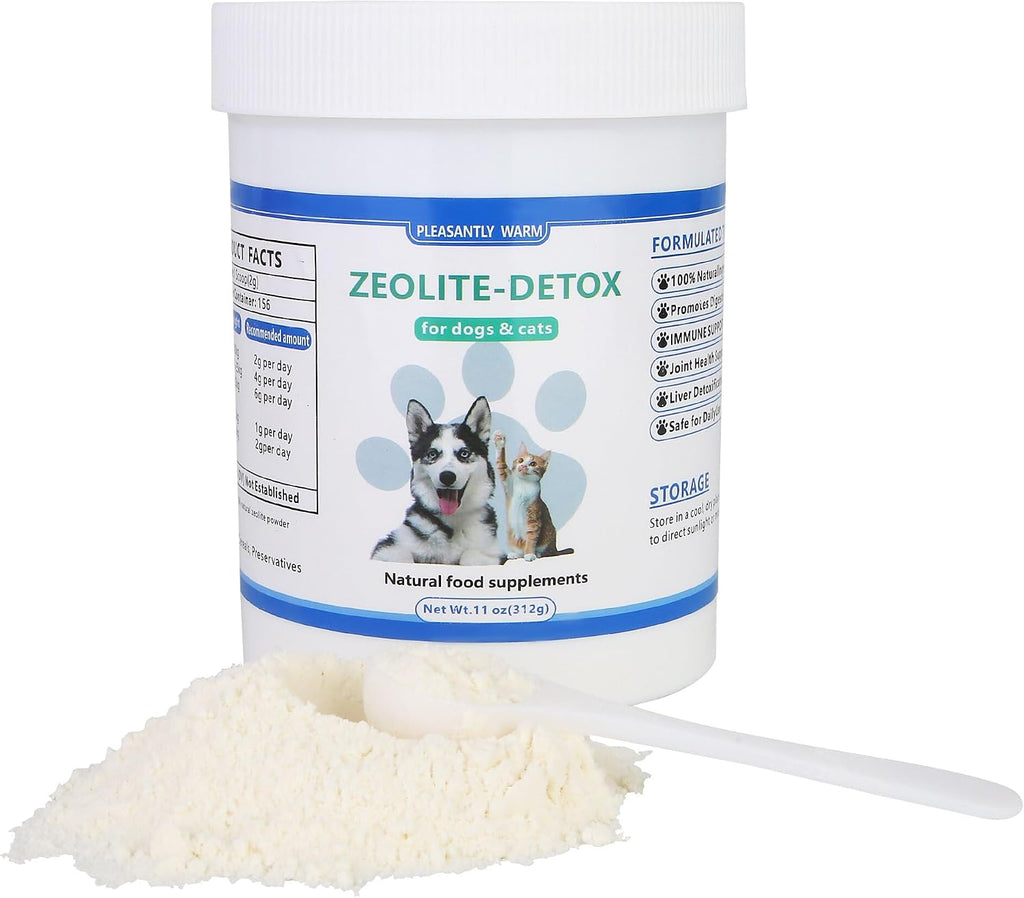 Polvo Detox de Zeolita Natural para Perros y Gatos – Pleasantly Warm – 311g