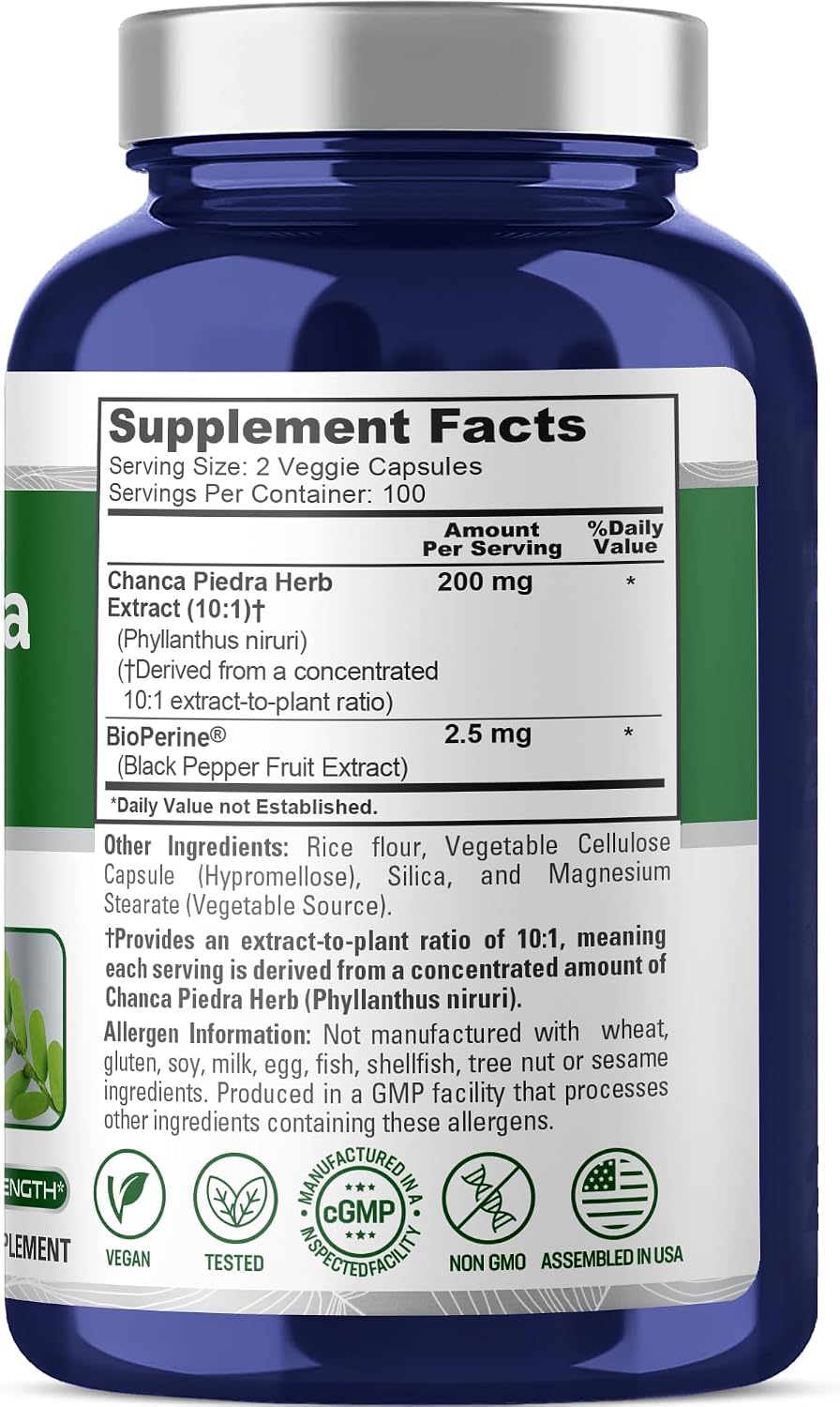NusaPure Chanca Piedra, 200 mg, 200 Cápsulas Veganas (No OGM, Vegano)